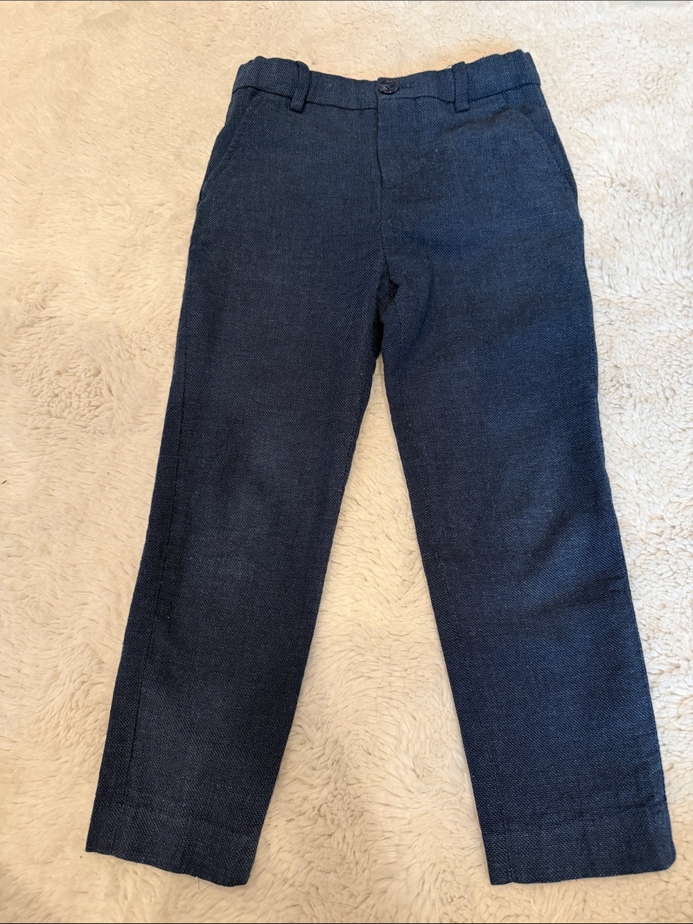 Little Boys H & M Dress Pants Navy Blue 5T 4-5 years Linen Blend